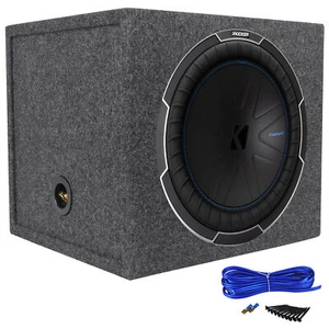 Kicker 51CWQ154 COMP Q 15" 1200w Car Subwoofer+Sealed Sub Box Enclosure CWQ154 - Picture 1 of 10