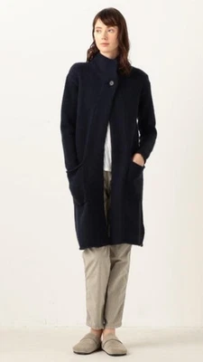 Cárdigan largo James Perse talla 1 para mujer lana camel chaqueta larga azul marino pequeño nuevo con etiquetas Foto 1 de 4