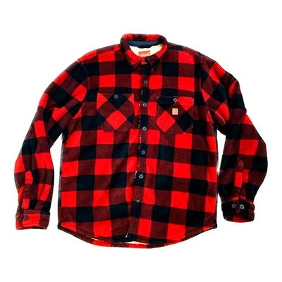 Coleman Sherpa Lined Jacket Mens Jacket Large Buffalo Plaid Button Pockets 2019 - Image 1 of 4