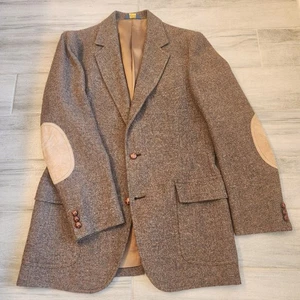 Vintage 80s Pendleton sport coat men's 42Long brown tweed 100%virgin wool blazer - Picture 1 of 15