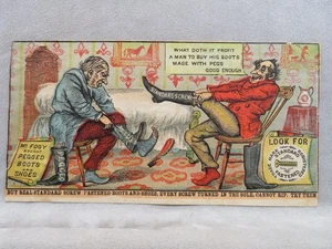 Victorian Humor Trade Card Standard Screw Fastened Boots & Shoes - Picture 1 of 4
