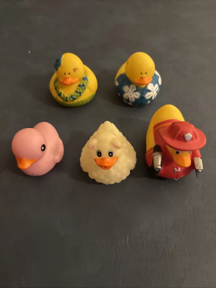 Conjunto de 5 patos de borracha colecionáveis - Imagem 1 de 4