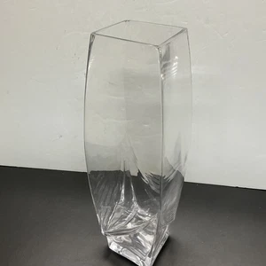 Große mundgeblasene klare schwere Glasvase aus Glas 16 Zoll hoch - Bild 1 von 8