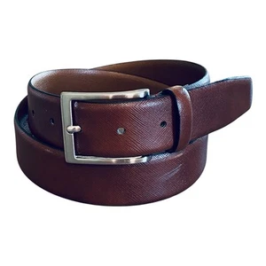 Cinturón BOCONI NASHVILLE Cuero Marrón Hecho a Mano Tono Plateado Hebilla Talla 32/80 - Imagen 1 de 14