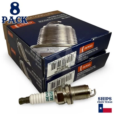Paquete de 8 bujías de iridio Denso 3297 de larga duración SK20R11 Foto 1 de 3