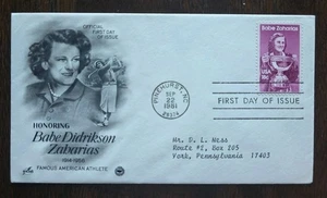 US FDC # 1932 Honoring Babe Didrikson Zaharias 1981. - Picture 1 of 6