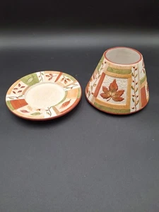 Yankee Candle Lg Shade & Plate, Autumn, Fall Colors, Leafs, Floral - Picture 1 of 8