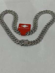 Men’s Hip Hop Cuban 24 Inch Link Chain Necklace - Picture 1 of 2