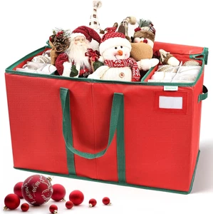 Große Weihnachtsschmuck Aufbewahrungsbox für bis zu 80 Ornamente mit verstärktem H - Bild 1 von 6