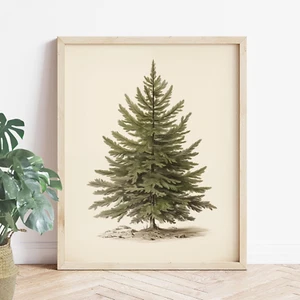 Vintage Christmas Wall Art Print, Santa Reading Book Poster, Rustic Christmas... - Picture 1 of 1