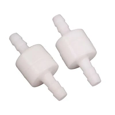 2pcs 6mm 1/4" White One Way Inline Check Valve Fuel Diesel Gas Petrol Liquid