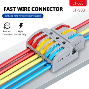 Conectores eléctricos rápidos cableado bloque abrazadera terminal cable reutilizable - Imagen 1 de 13
