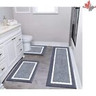 Tapis de salle de bain en microfibre - antidérapant, absorbant, lavable en machine - gris foncé