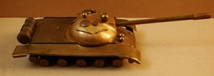 Ukrainian Soviet USSR brass desk model Tank handwork military bronze - Picture 1 of 7