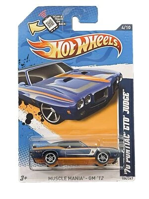 Pontiac GTO Judge 104/247 Mattel 2012 Hot Wheels 4/10 Muscle Mania Blue '70 Foto 1 de 4