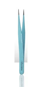 Eyelash Extensions Blue Straight Tweezers - Picture 1 of 1