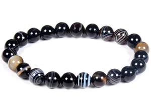 Bracelets Sulemani Hakik Matte Finish Stone Bracelet for Men and Women 8 mm - Picture 1 of 4