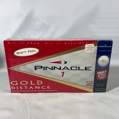 Pinnacle Gold Distance 1 Soft Feel 15 高尔夫球 + 3 球套例外 1 — 第 1/4 张图片