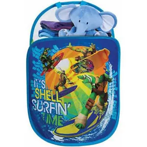 Teenage Mutant Ninja Turtles POP N PLAY TOTE Cesto Cerchio Giocattolo Organizzatore Lavanderia - Foto 1 di 3