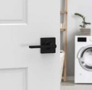 Kwikset Casey Passage Hall Closet Door Handle Lever Matte Black 92001-603 New - Picture 1 of 8