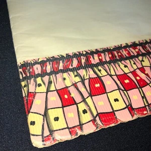 Vintage 1940s ROYLEDGE Kitchen SHELF PAPER 9 FT Unused Red Pink Yellow CURTAINS - Picture 1 of 8