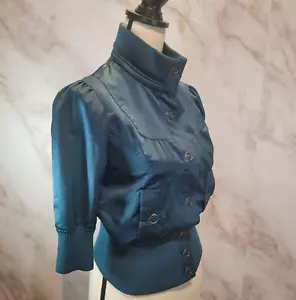 Beverly Hills Polo Club Teal Lightweight button-up Short Sleeve Jacket Women/Jr' - Picture 1 of 7