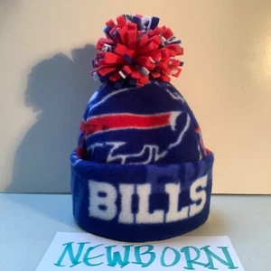 BUFFALO BILLS BABY HAT HANDCRAFTED newborn BEANIE CAP FLEECE NFL winter hat - Picture 1 of 4