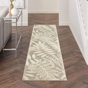 Nourison Aloha Indoor/Outdoor Natural 2'3" x 10' Area Rug, Easy Cleaning, Non... - Picture 1 of 8