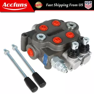 Válvula de control direccional hidráulica de 2 carretes 25 GPM, 3000 PSI, interfaz BSPP nueva - Imagen 1 de 8