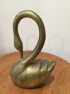 Vintage Brass Art Deco Swan - Picture 1 of 14