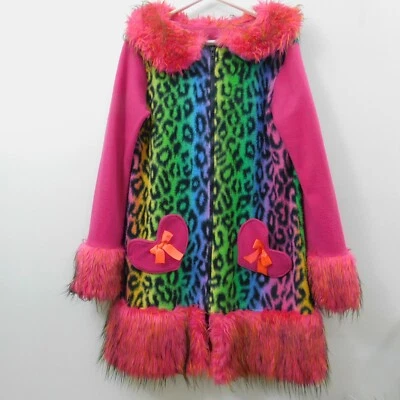 ÚNICO Payaso Núcleo Arco Iris Monstruo Imitación Piel Raver Festival Abrigo Bolsillos Chaqueta Cremallera Foto 1 de 4