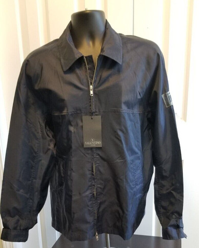 Giacca a vento Valentino blu navy primavera estate 2000 nuova con etichetta