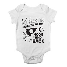 My Auntie Loves me to the moon and back Boys and Girls Baby Vest Bodysuit