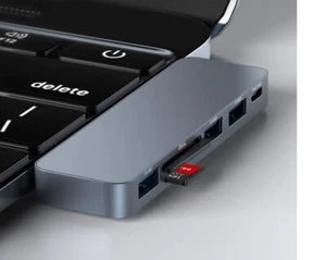 USB-C Hub 6-1 Multiport Adapter For 2016 2017 MacBook Pro/Air 13" 15" Type-C - Picture 1 of 3