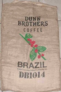 Large Brazil Coffee Bean Burlap Bag Sack, Wall Art, 30" X 17" - Imagen 1 de 2