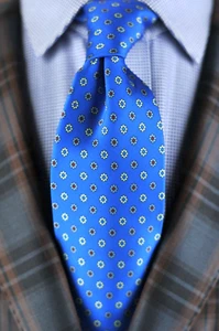 Lord R Colton Studio Tie - Brilliant Blue Floral Printed Silk Necktie NEW - Picture 1 of 4