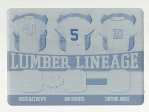 EDDIE MATHEWS/BOB HORNER/CHIPPER JONES 2022 LEAF LUMBER PRINTING PLATE 1/1 - Picture 1 of 2