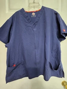 Dickies Scrub Top Size 3XL-Navy Classic V-Neck -Chest 29"/L 28" - Picture 1 of 4