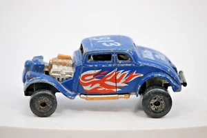Vintage Matchbox Blue 33 WILLYS STREET ROD #313 WHITE HEAT 1:64 Scale Diecast - Picture 1 of 6