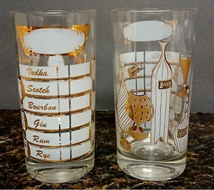 Gafas Highball Gay Fad Studios - Blanco y oro 22 kt (2 en total) - Imagen 1 de 8