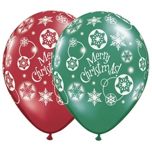 Merry Christmas Red Green 11 Inch Balloons 25 Pack Christmas Winter Decoration - Picture 1 of 1