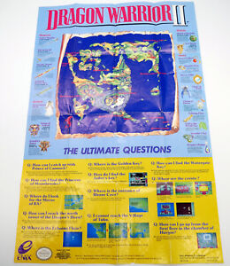 NES Nintendo Dragon Warrior II 2 Map Insert ENI-D2-US