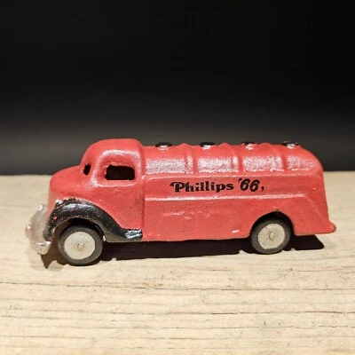 Vintage Style Red Cast Iron Toy Phillips 66 Car Delivery Van - Image 1 of 4