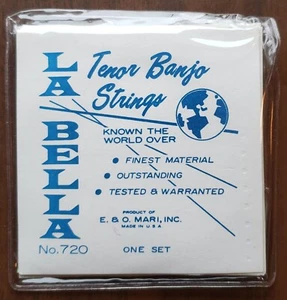 La Bella 4 String Tenor Banjo Strings Set #720 New Old Stock Vintage - Picture 1 of 8