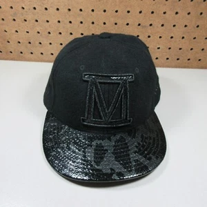 New Era mens charcoal  black cashmere patent reptile bill hat 7 Lids  /1000 EUC - Picture 1 of 9