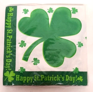 Happy St. Patrick's Day 2ply Paper Napkins Holiday 18 Party Favors Lucky Clovers - Picture 1 of 3