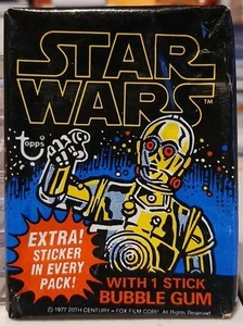 🔥1977 Topps Star Wars Series 1 (Blue) Original Wrapper Vintage C-3PO 🔥 - Picture 1 of 2