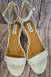 Steve Madden Sandals 10 Wide Model: Irene, White Leather NWT & Box (5) - Picture 1 of 5