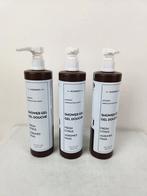 Гель для душа Korres Gilchrist & Soames лот из 3 свежих цитрусовых 12,2 унции / 360 мл  - Изображение 1 из 4