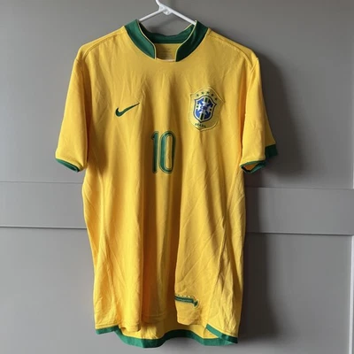 Brazil National Team Jersey Mens Medium Soccer Nike Sphere Dry Ronaldinho 10 - Image 1 of 4